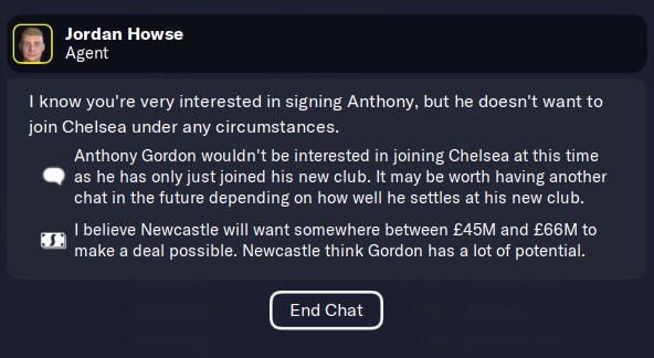 Anthony Gordon Agent Demand to Chelsea at the Save Start