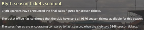 1 season tickets sold out