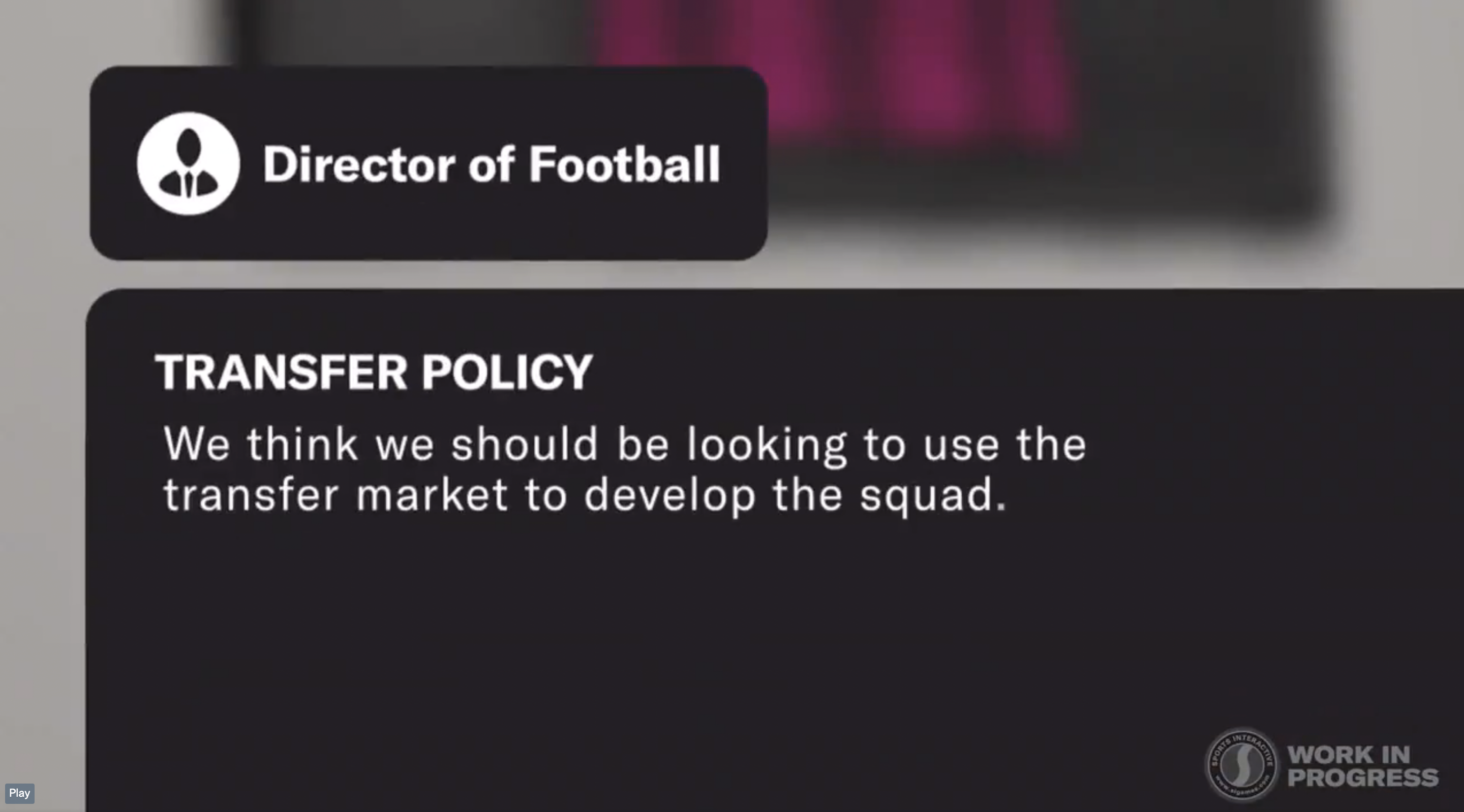 FM22 Work with Director of Football