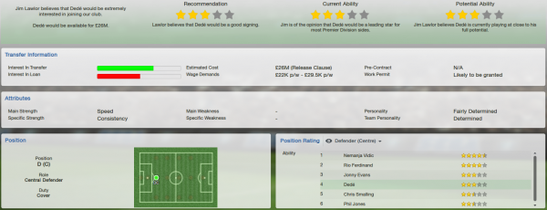 fm13 player profile, dede, scout report