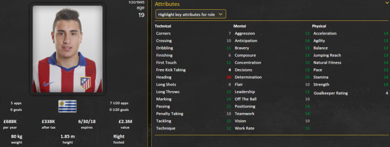 jose maria gimenez fm 2015 initial profile