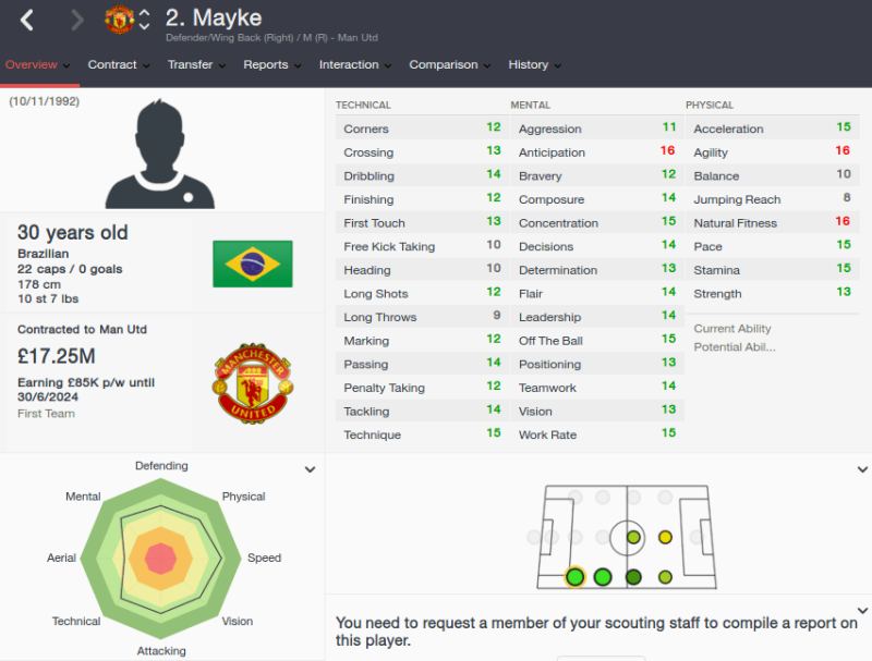 FM16 player profile, Mayke, 2022 profile